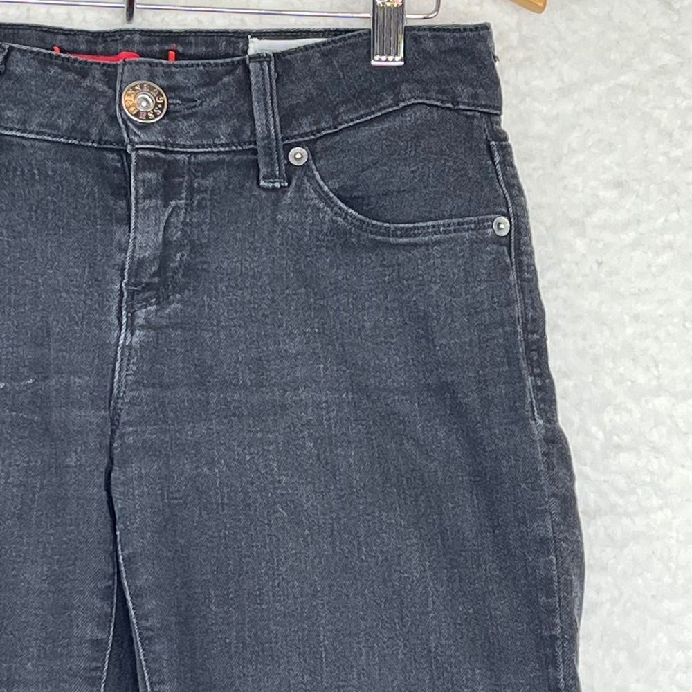 Guess Womens EMMA Skinny Jeans Faded Black Mid Rise Denim Iconic Logo Size 29 - Picture 2 of 16